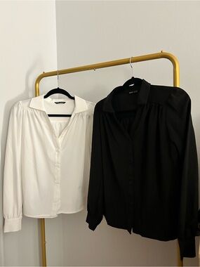 NWOT Set of 2 SHEIN Satin Blouses S